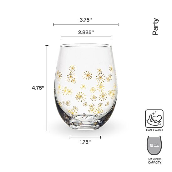 Mikasa Party, Clear 4-pc. Stemless Wine Glass