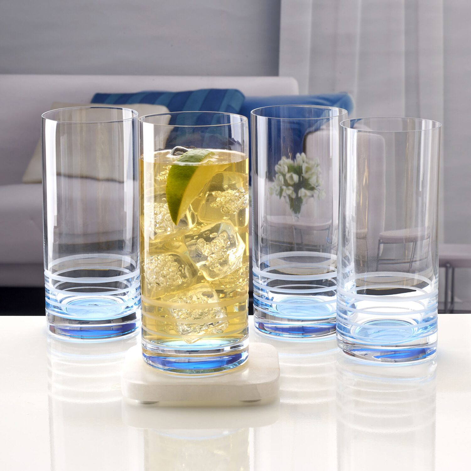 Mikasa Cal Blue Ombre 4-pc. Tumbler Glass