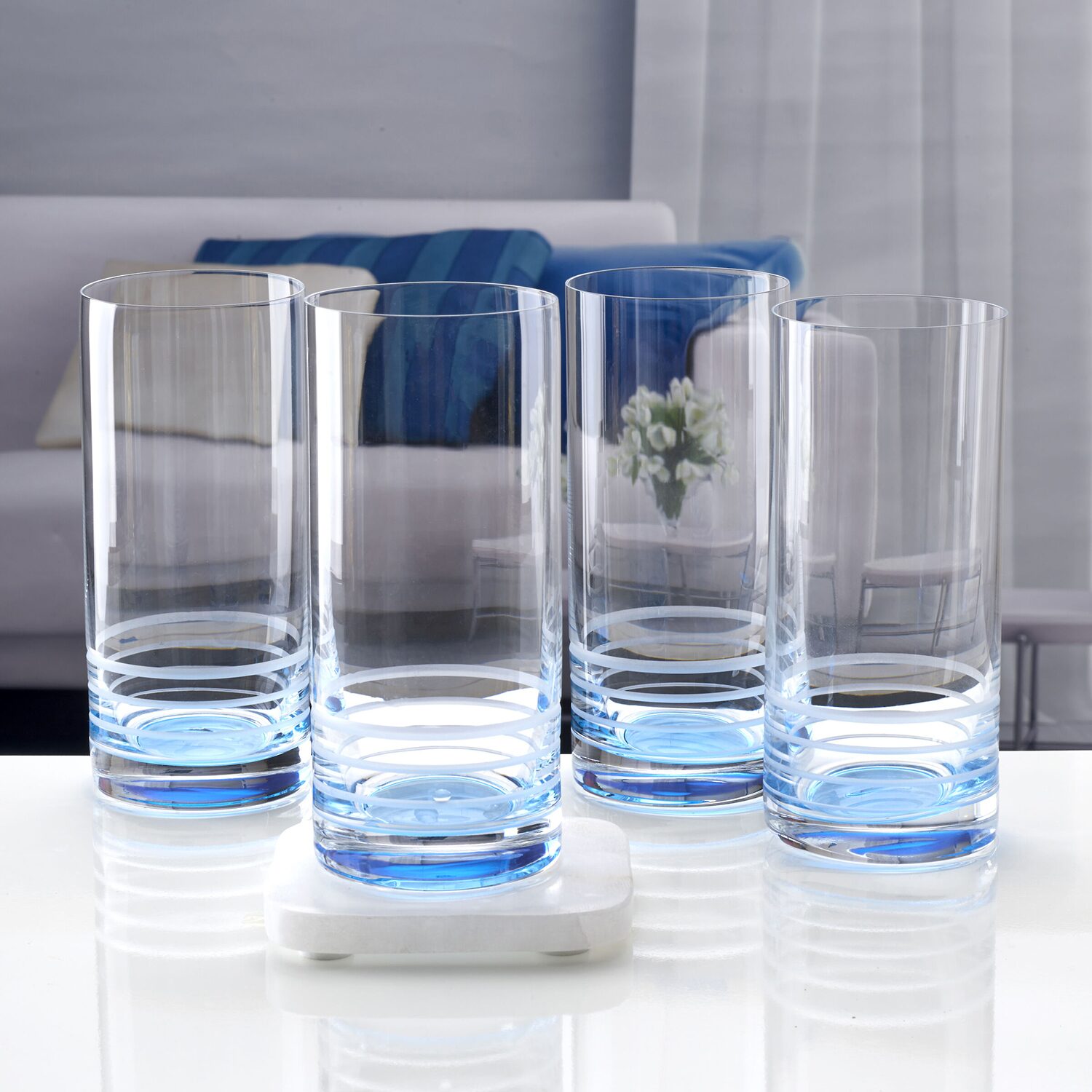 Mikasa Cal Blue Ombre 4-pc. Tumbler Glass