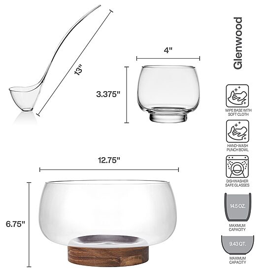 Mikasa Glenwood, Clear 8-pc. Glass Punch Bowl