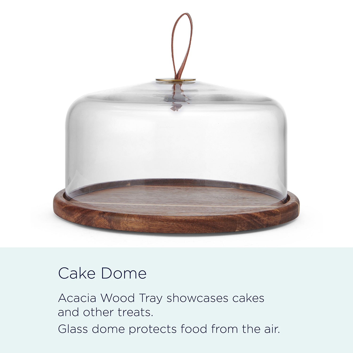 Lifetime Brand Glenwood, Clear Glass Wood Cake Stand