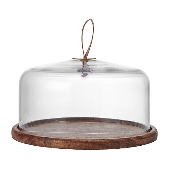 Lifetime Brand Glenwood, Clear Glass Wood Cake Stand
