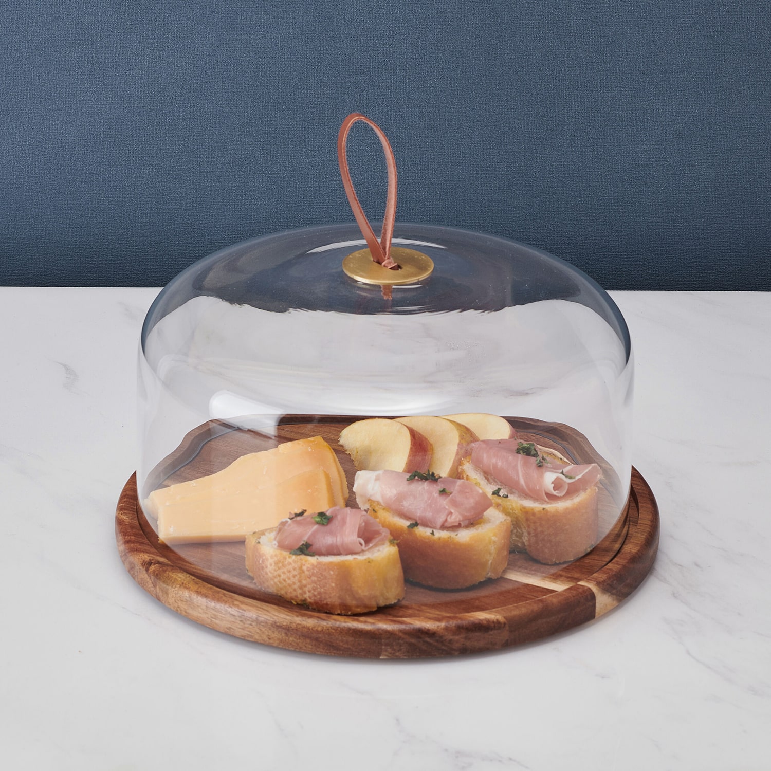 Lifetime Brand Glenwood, Clear Glass Wood Cake Stand