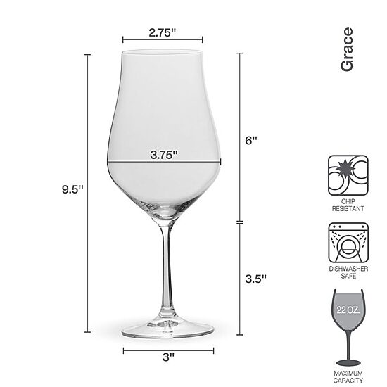 Mikasa Grace, Clear 4-pc. Stemless Wine Glass