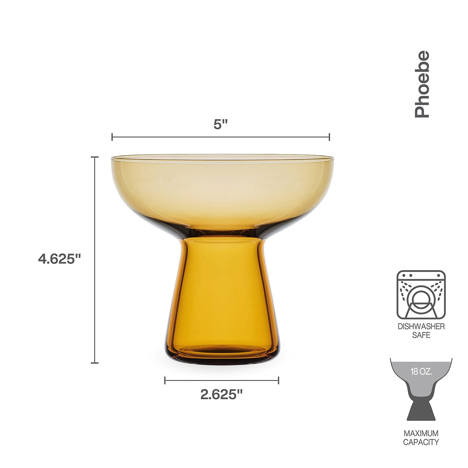 Mikasa Phoebe, Amber 4-pc. Margarita Glass
