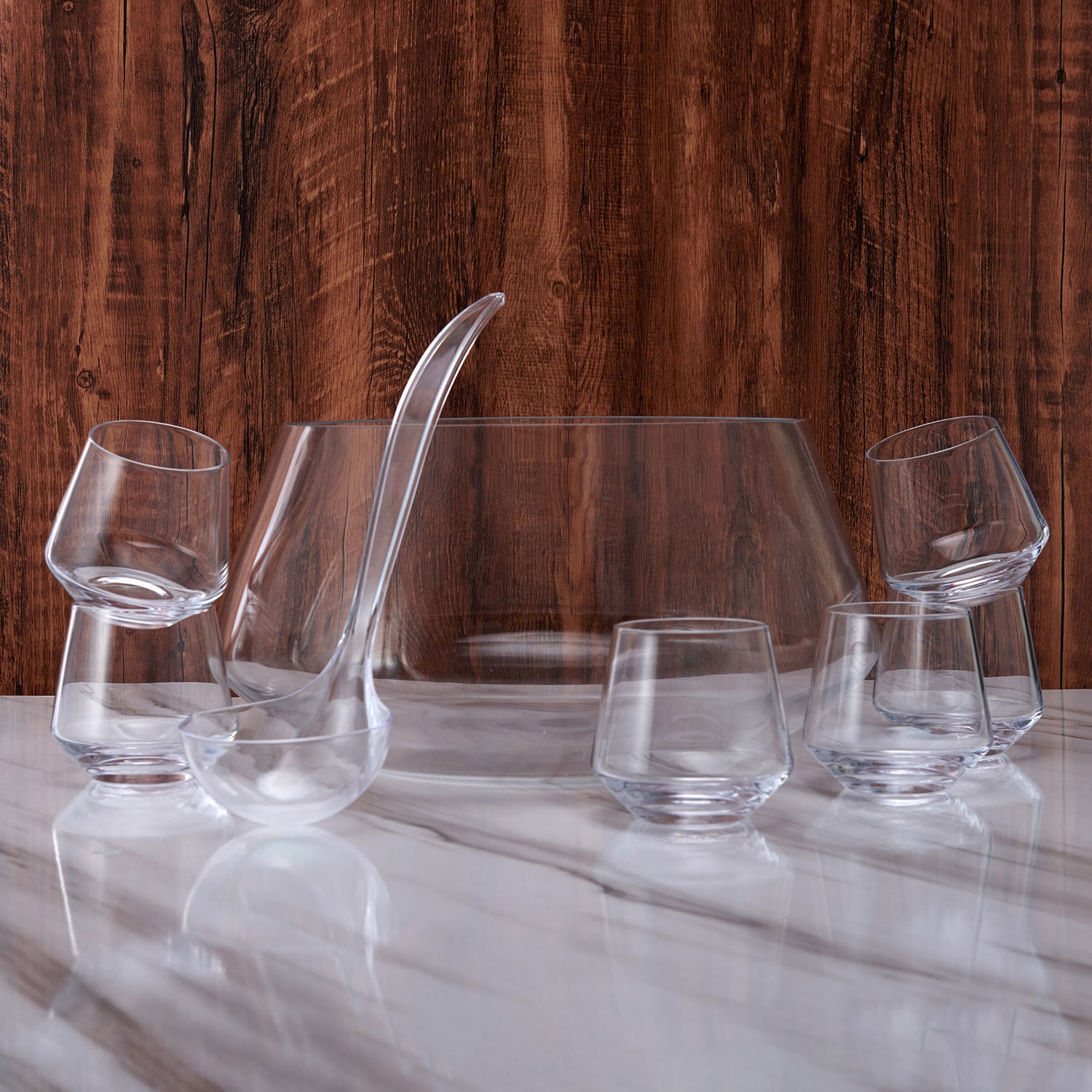 Lifetime Brand Akimbo, Clear 8-pc. Glass Punch Bowl