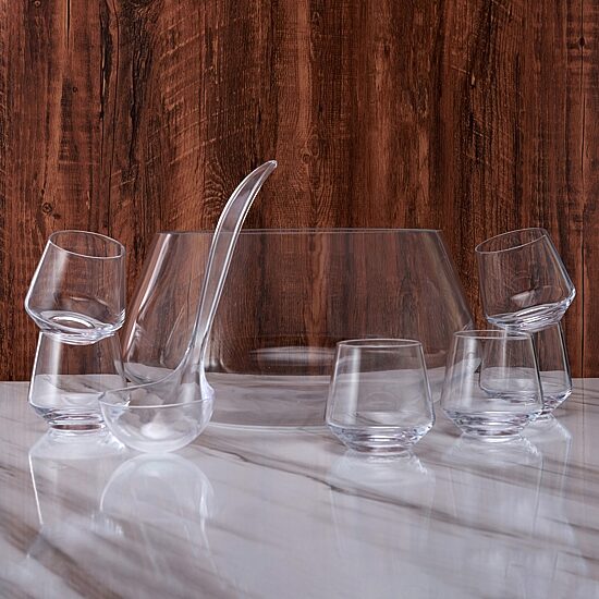 Lifetime Brand Akimbo, Clear 8-pc. Glass Punch Bowl
