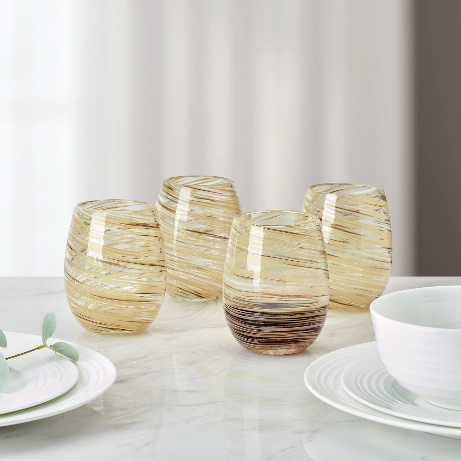 Mikasa Color Swirl, Honey 4-pc. Tumbler Glass
