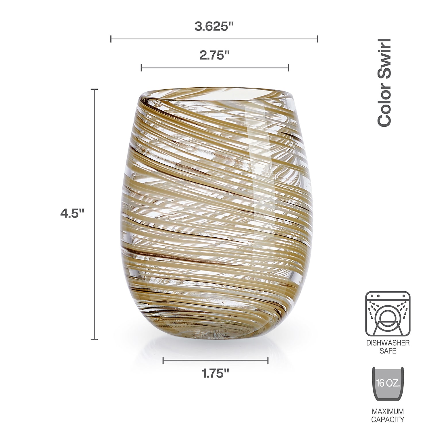 Mikasa Color Swirl, Honey 4-pc. Tumbler Glass