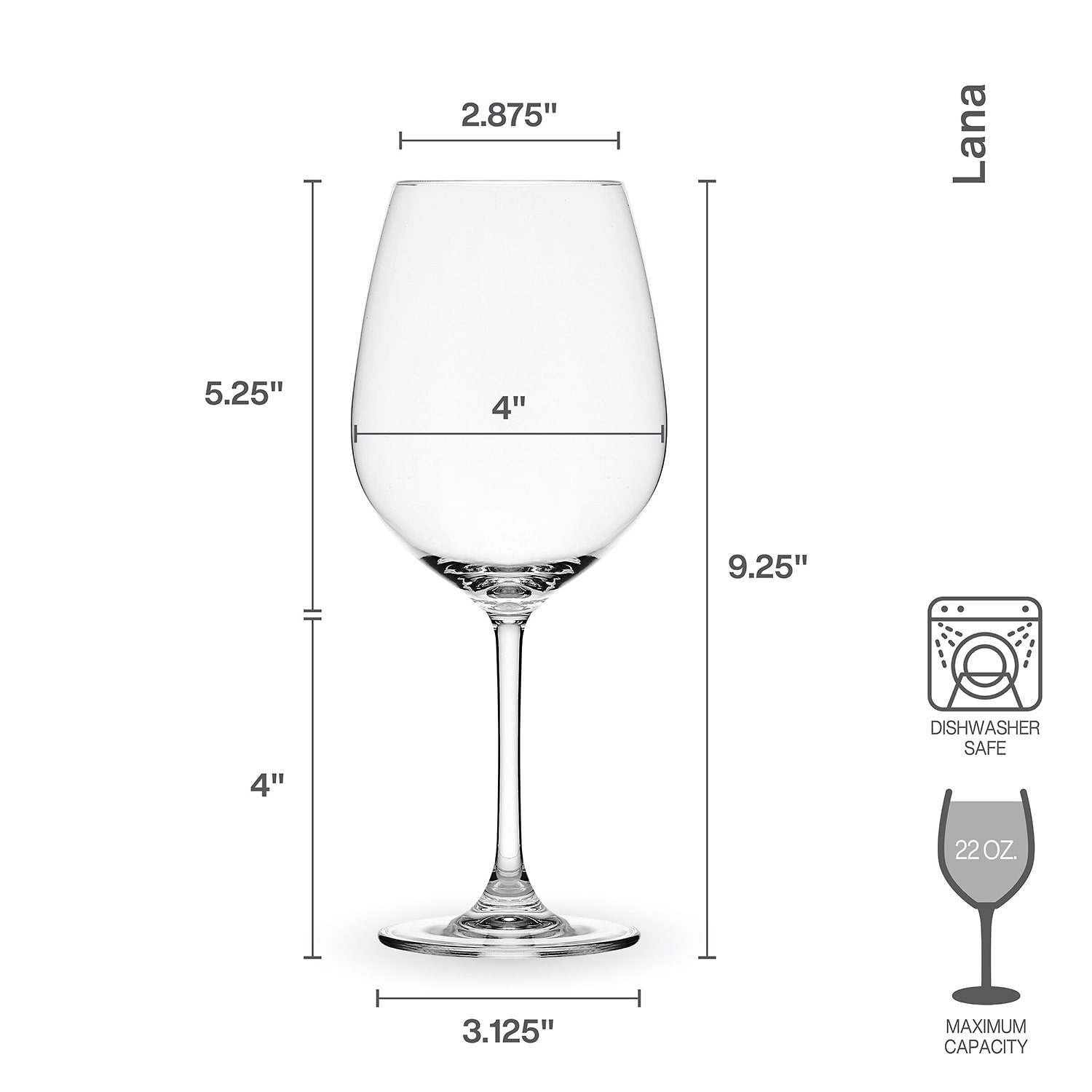 Mikasa Lana, Clear 4-pc. Red Wine Glass