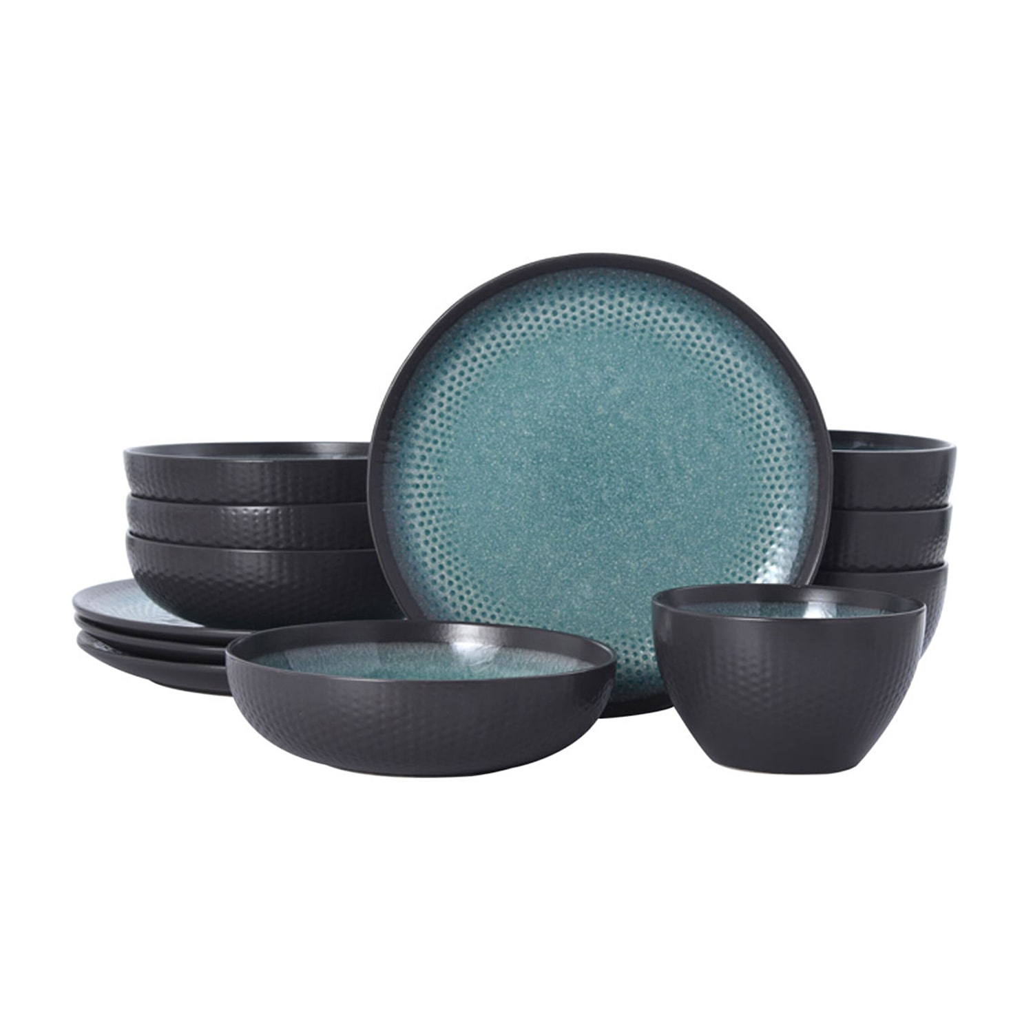 Pfaltzgraff Maddox, Turquoise 12-pc. Stoneware Dinnerware Set