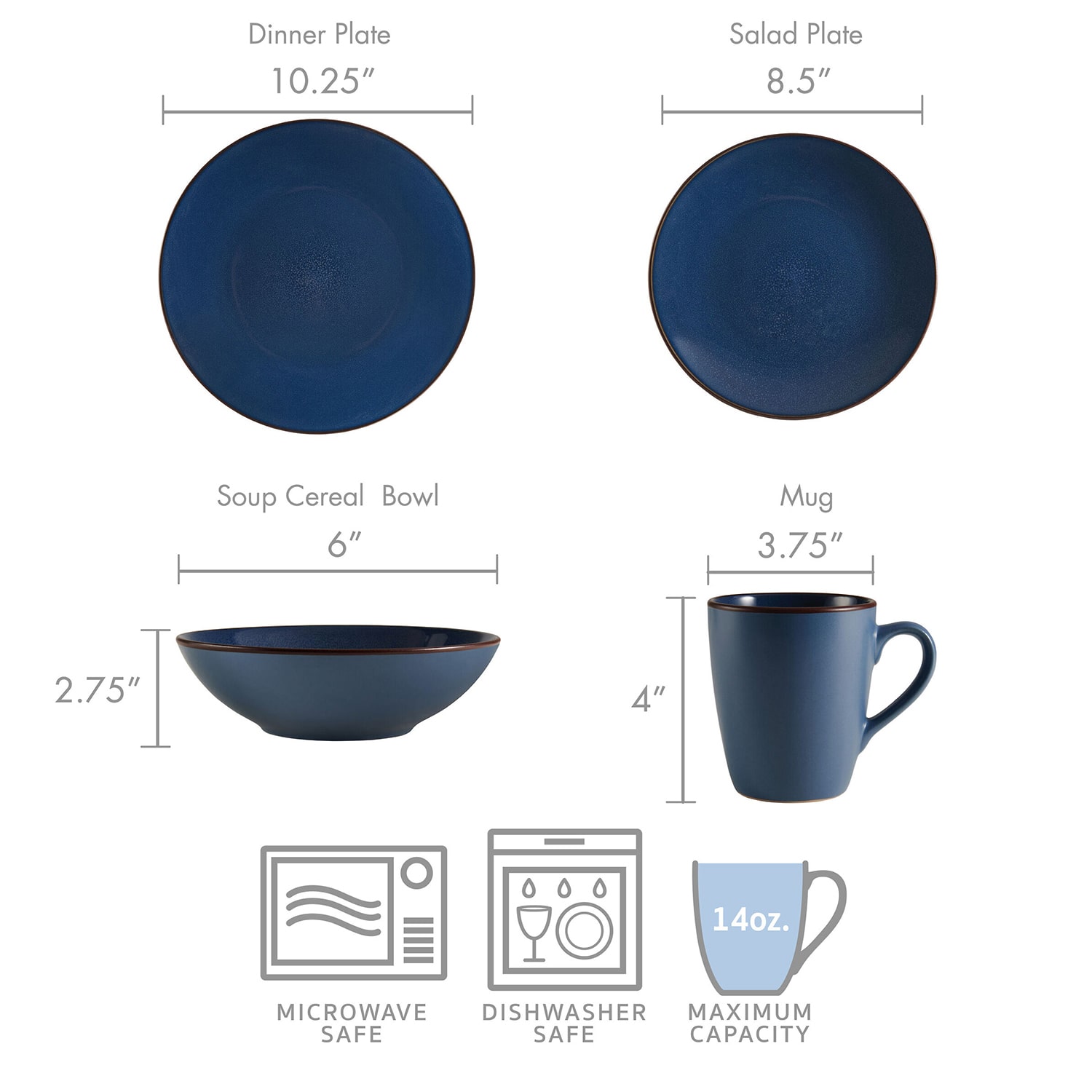 Pfaltzgraff Pierce, Blue 16-pc. Stoneware Dinnerware Set