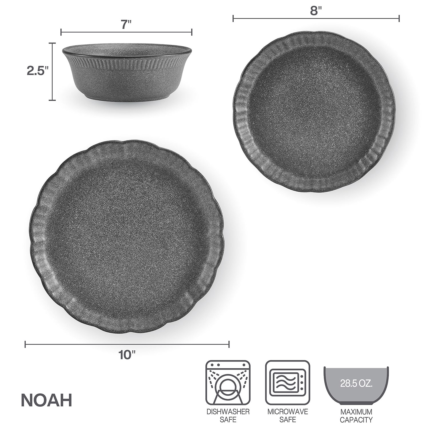 Pfaltzgraff Noah, Gray 12-pc. Stoneware Dinnerware Set