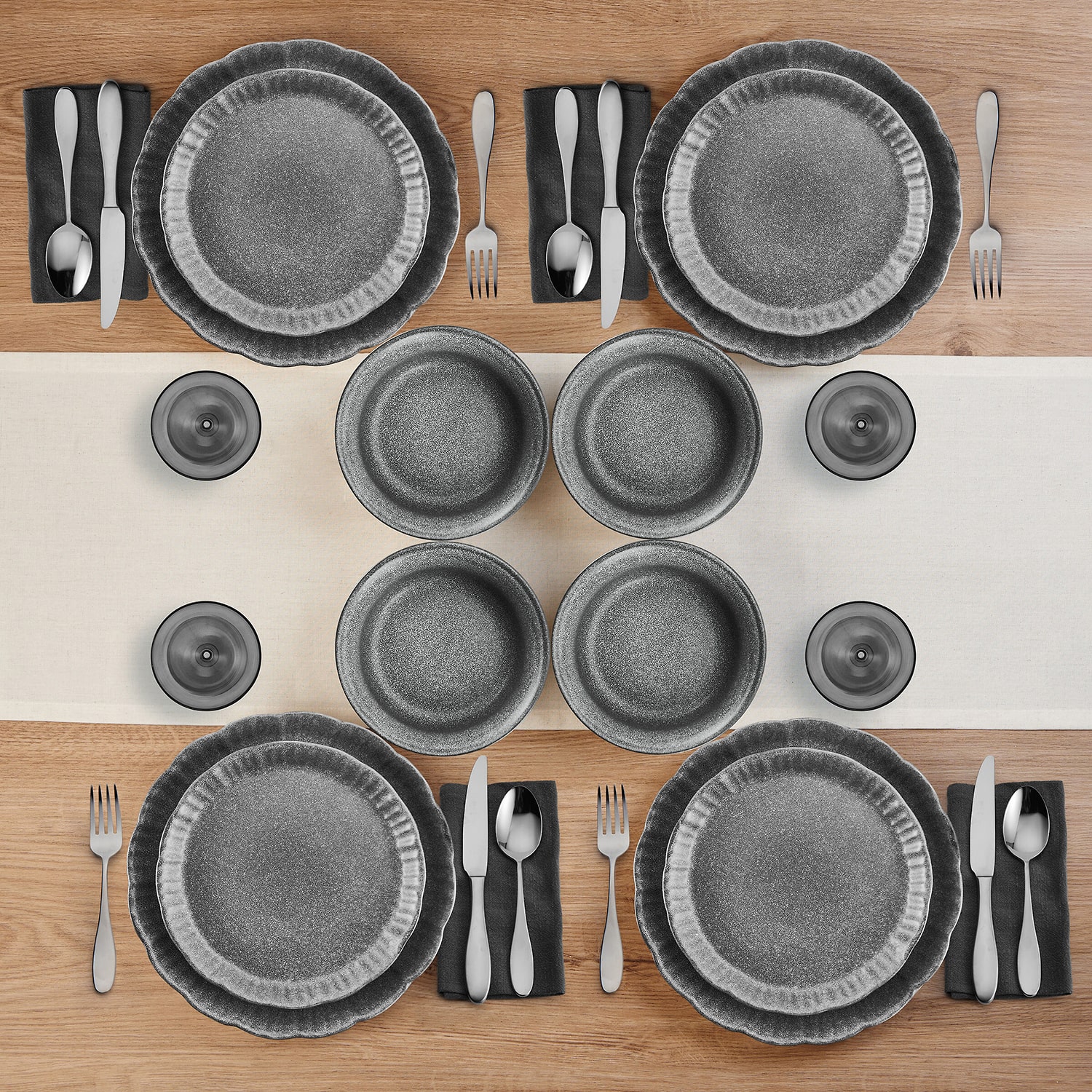 Pfaltzgraff Noah, Gray 12-pc. Stoneware Dinnerware Set