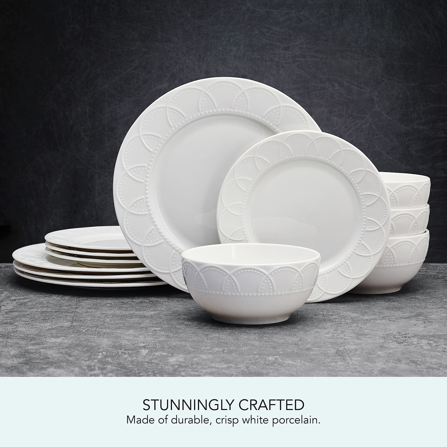 Pfaltzgraff Jules, White 12-pc. Porcelain Dinnerware Set