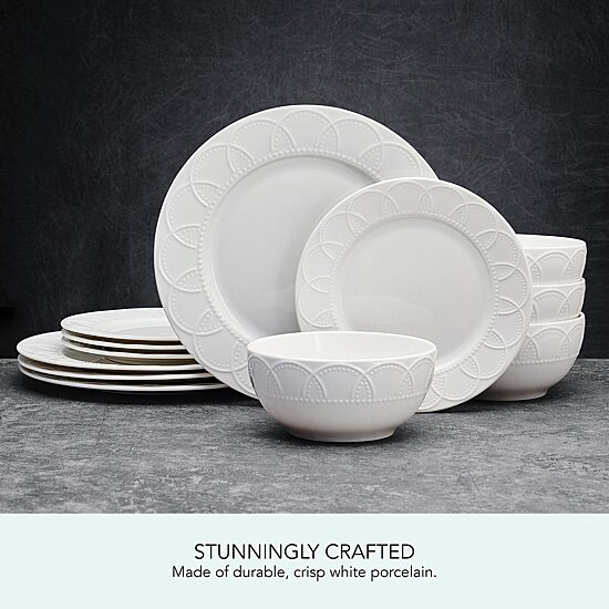 Pfaltzgraff Jules, White 12-pc. Porcelain Dinnerware Set