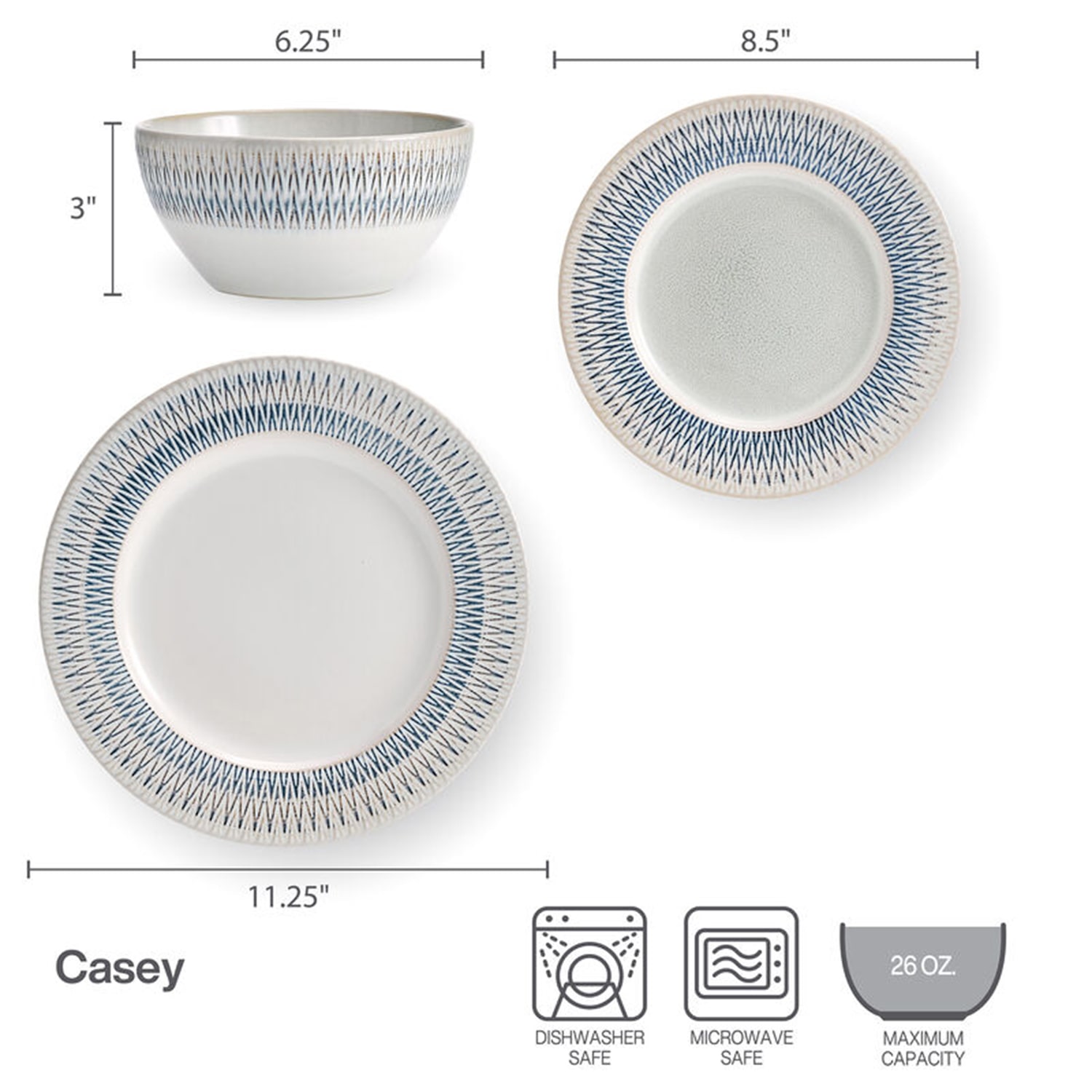 Pfaltzgraff Casey, Gray 12-pc. Stoneware Dinnerware Set