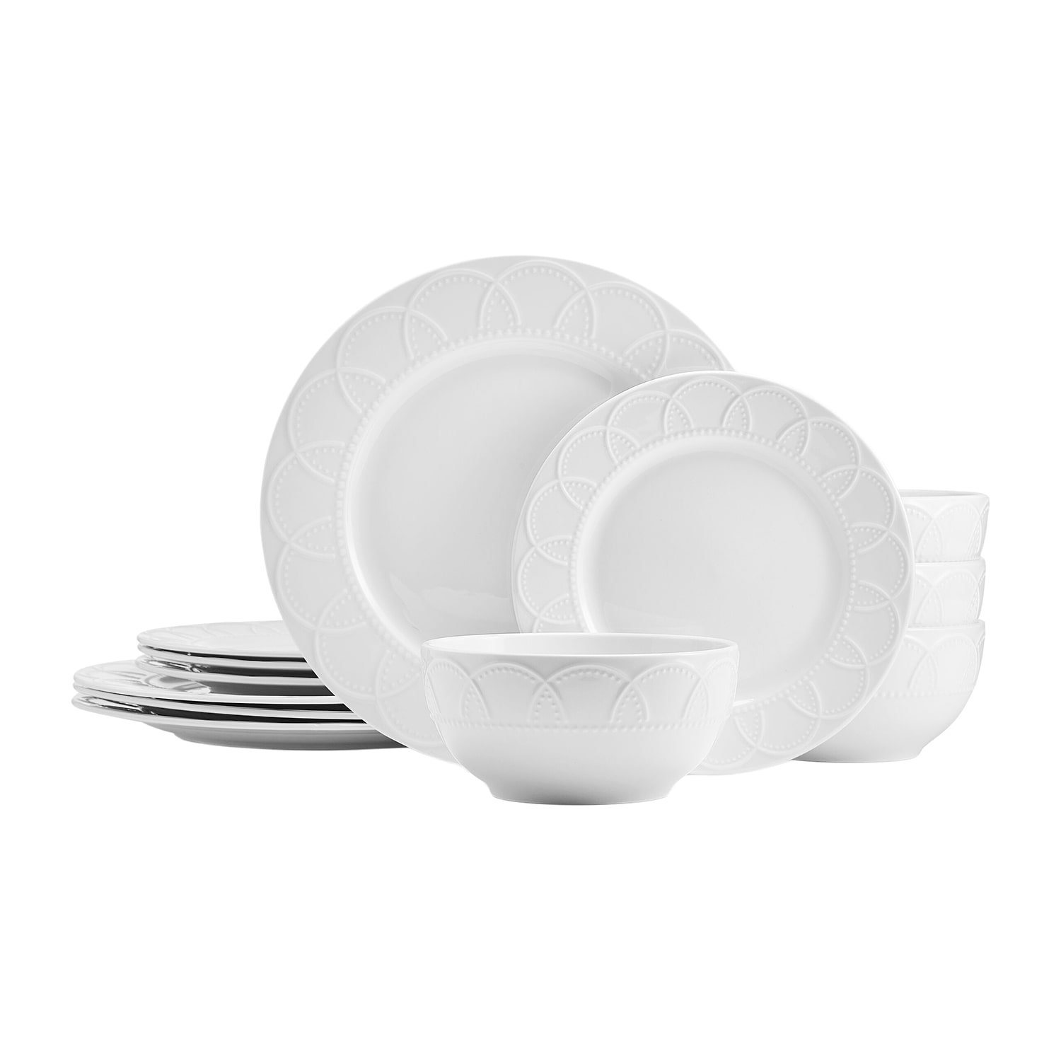 Pfaltzgraff Jules, White 12-pc. Porcelain Dinnerware Set