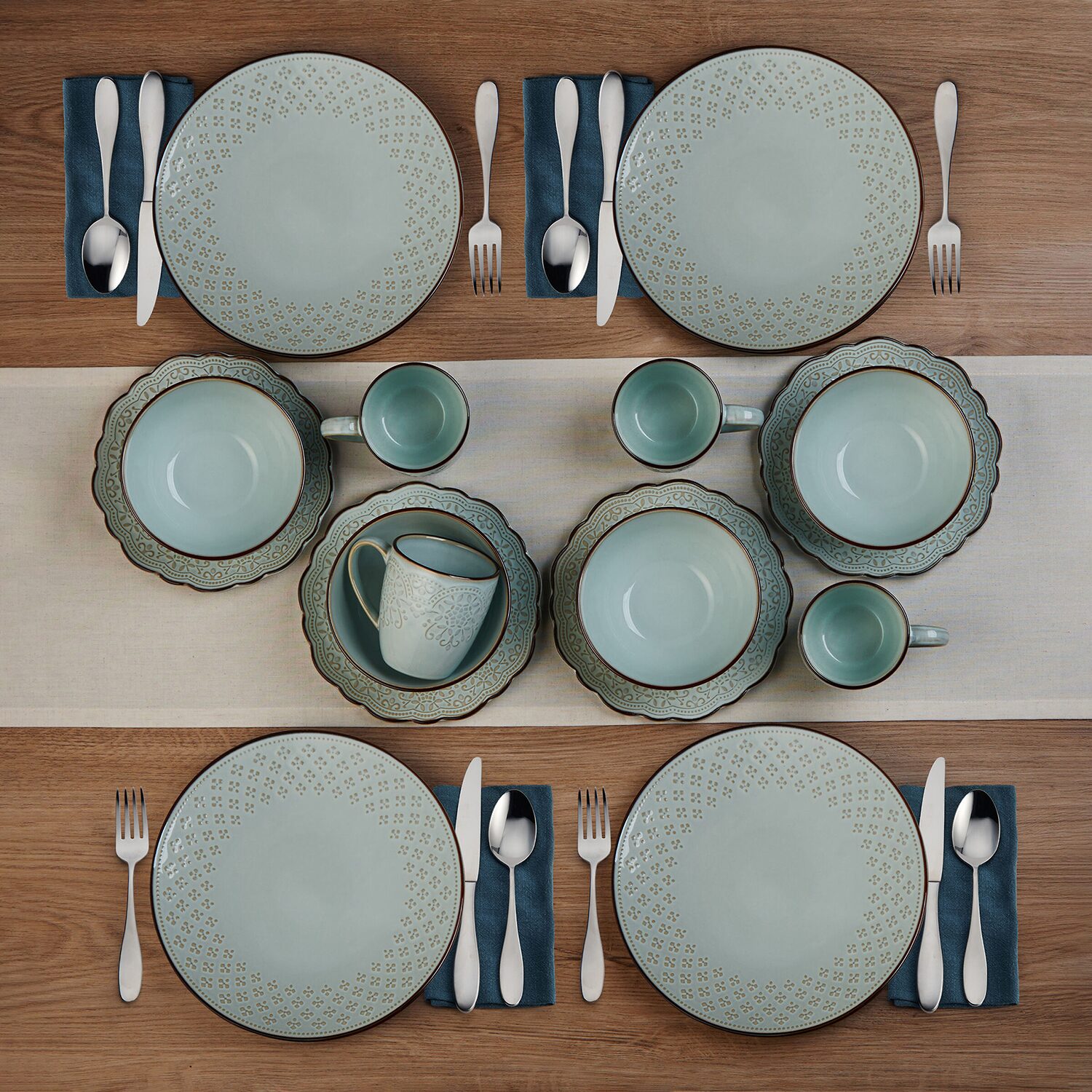 Pfaltzgraff Joanne, Blue 16-pc. Stoneware Dinnerware Set