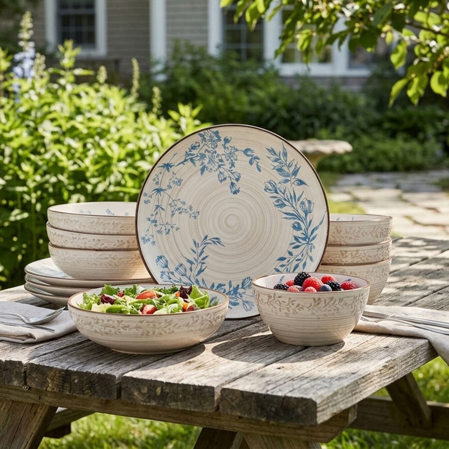 Pfaltzgraff Bella, Blue 12-pc. Stoneware Dinnerware Set