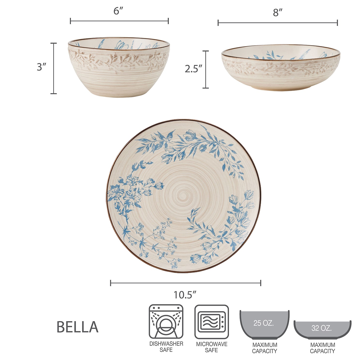 Pfaltzgraff Bella, Blue 12-pc. Stoneware Dinnerware Set