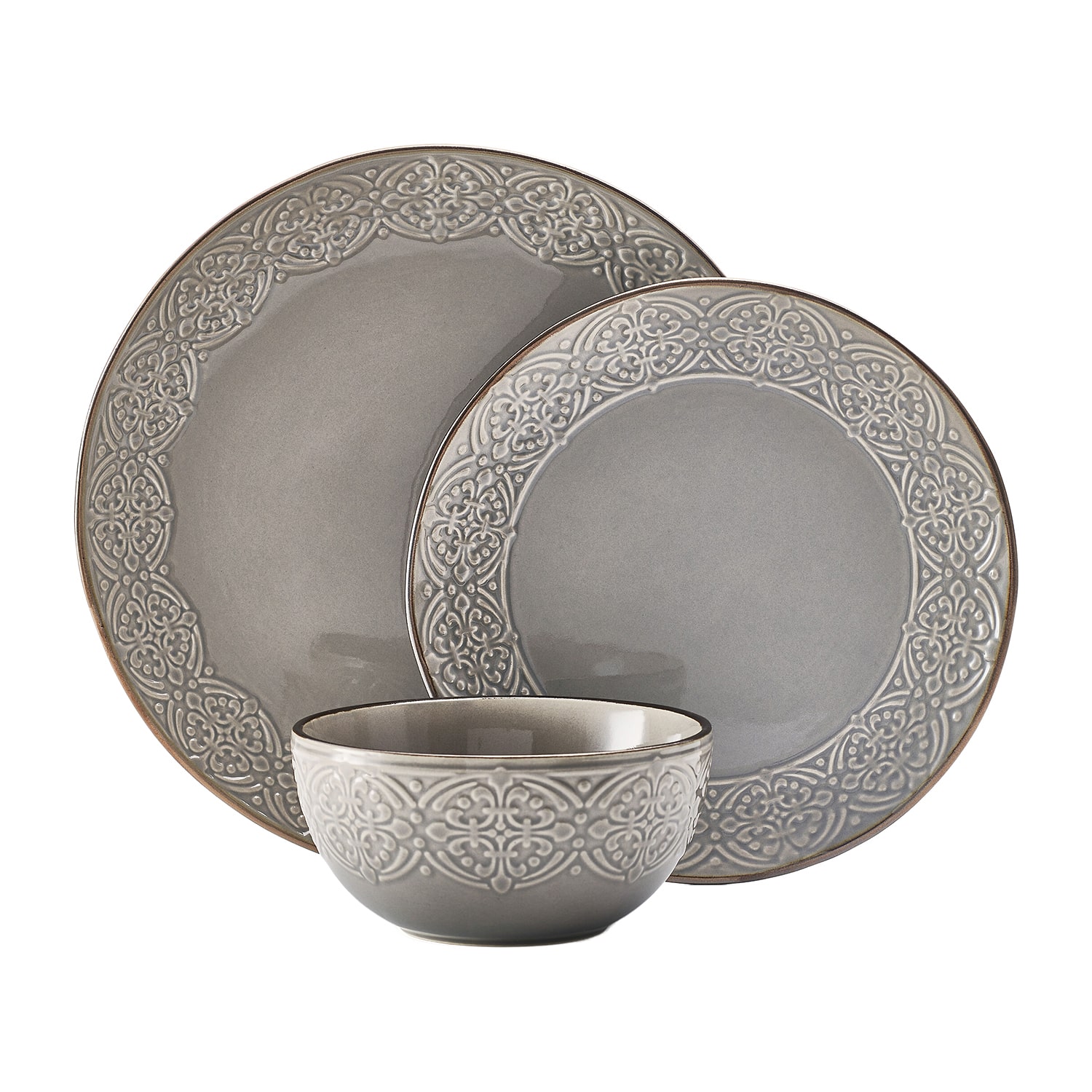 Pfaltzgraff Emma, Gray 12-pc. Stoneware Dinnerware Set