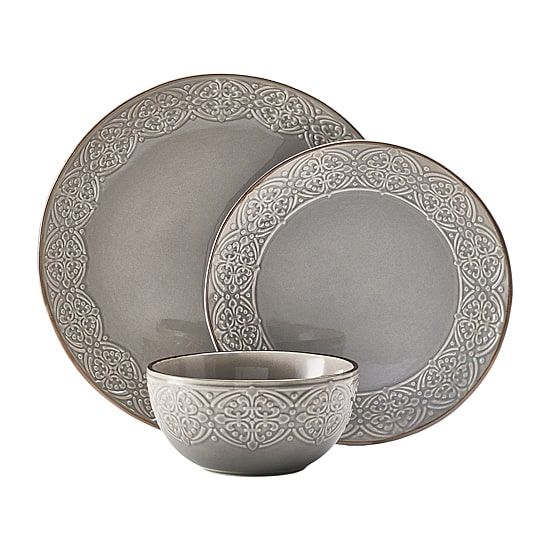 Pfaltzgraff Emma, Gray 12-pc. Stoneware Dinnerware Set