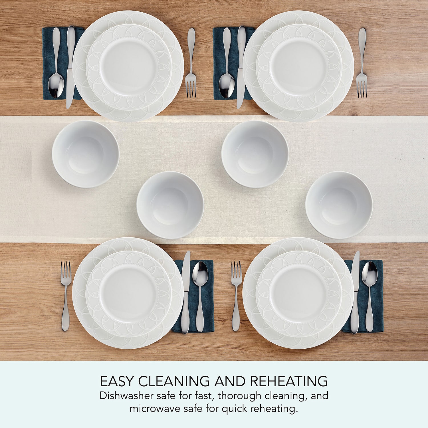 Pfaltzgraff Jules, White 12-pc. Porcelain Dinnerware Set