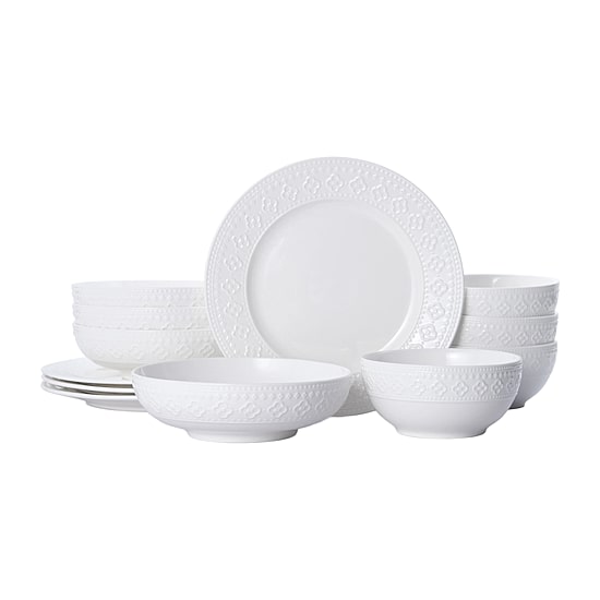 Pfaltzgraff Haisley, White 12-pc. Porcelain Dinnerware Set