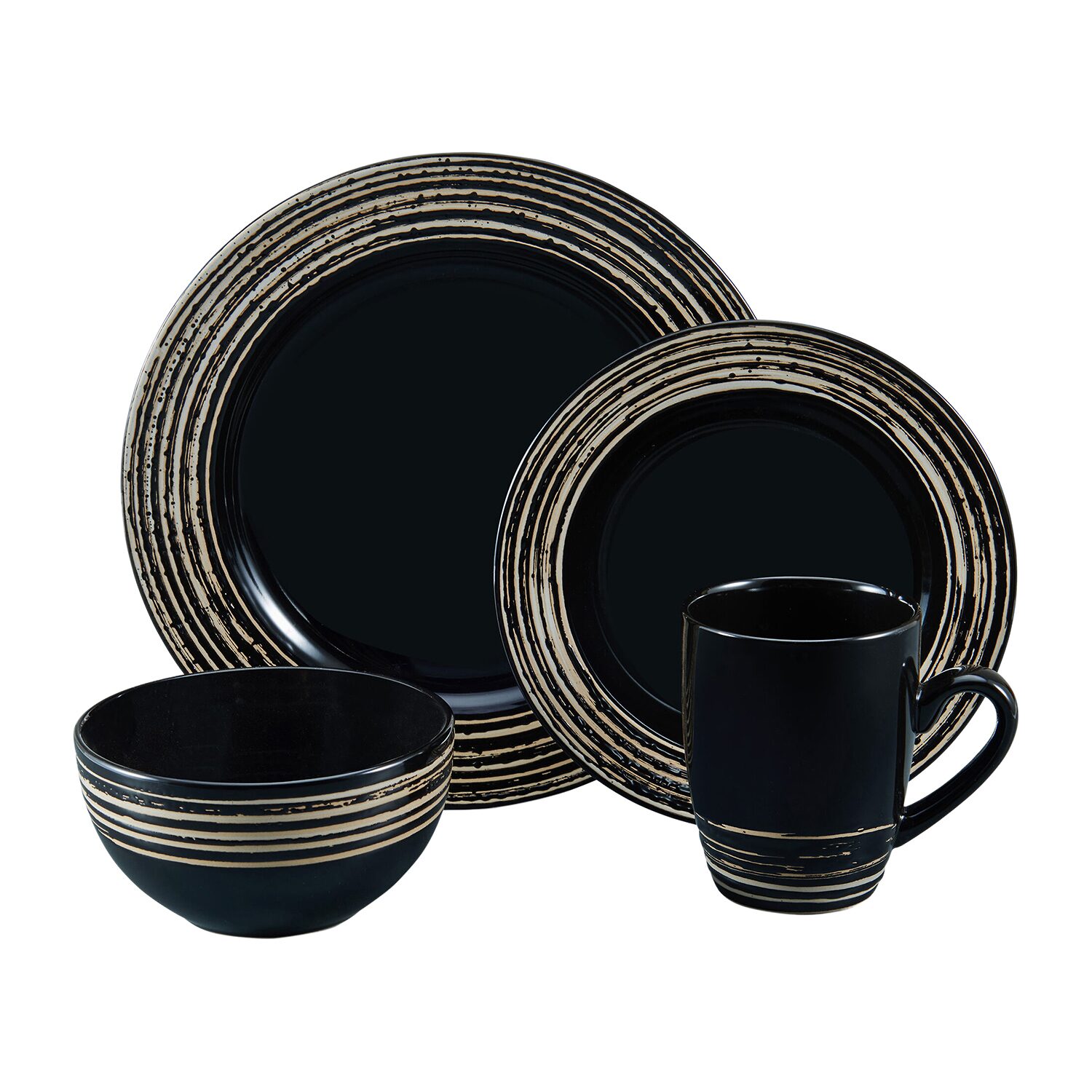 Pfaltzgraff Bryson, Black 16-pc. Stoneware Dinnerware Set