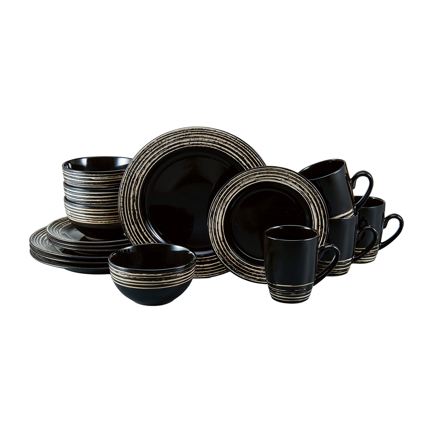 Pfaltzgraff Bryson, Black 16-pc. Stoneware Dinnerware Set