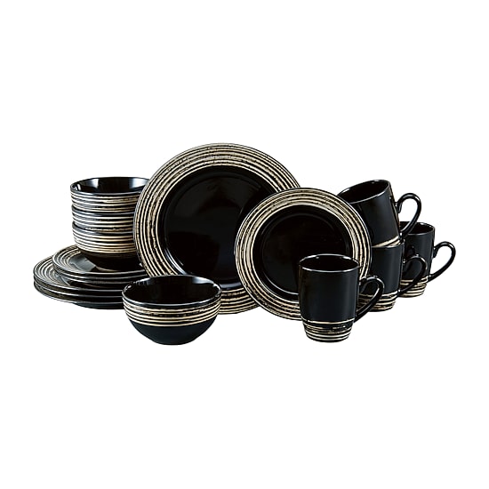 Pfaltzgraff Bryson, Black 16-pc. Stoneware Dinnerware Set