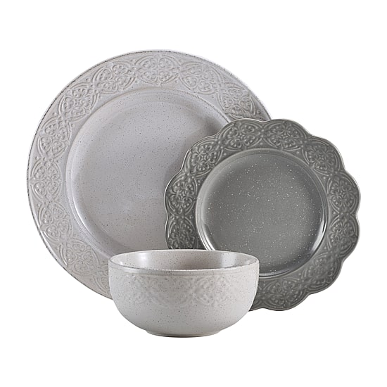 Pfaltzgraff Gia, Gray 12-pc. Stoneware Dinnerware Set