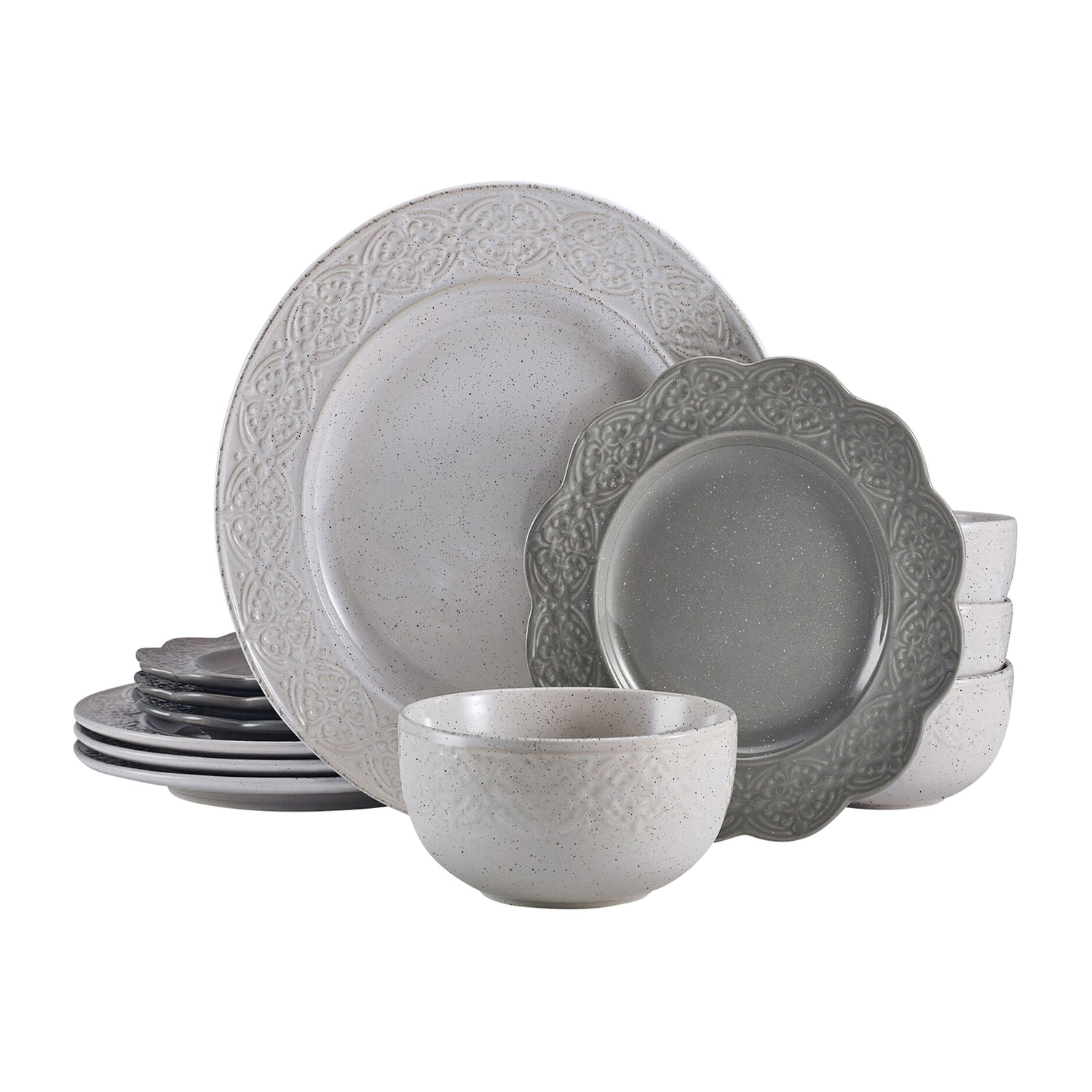 Pfaltzgraff Gia, Gray 12-pc. Stoneware Dinnerware Set