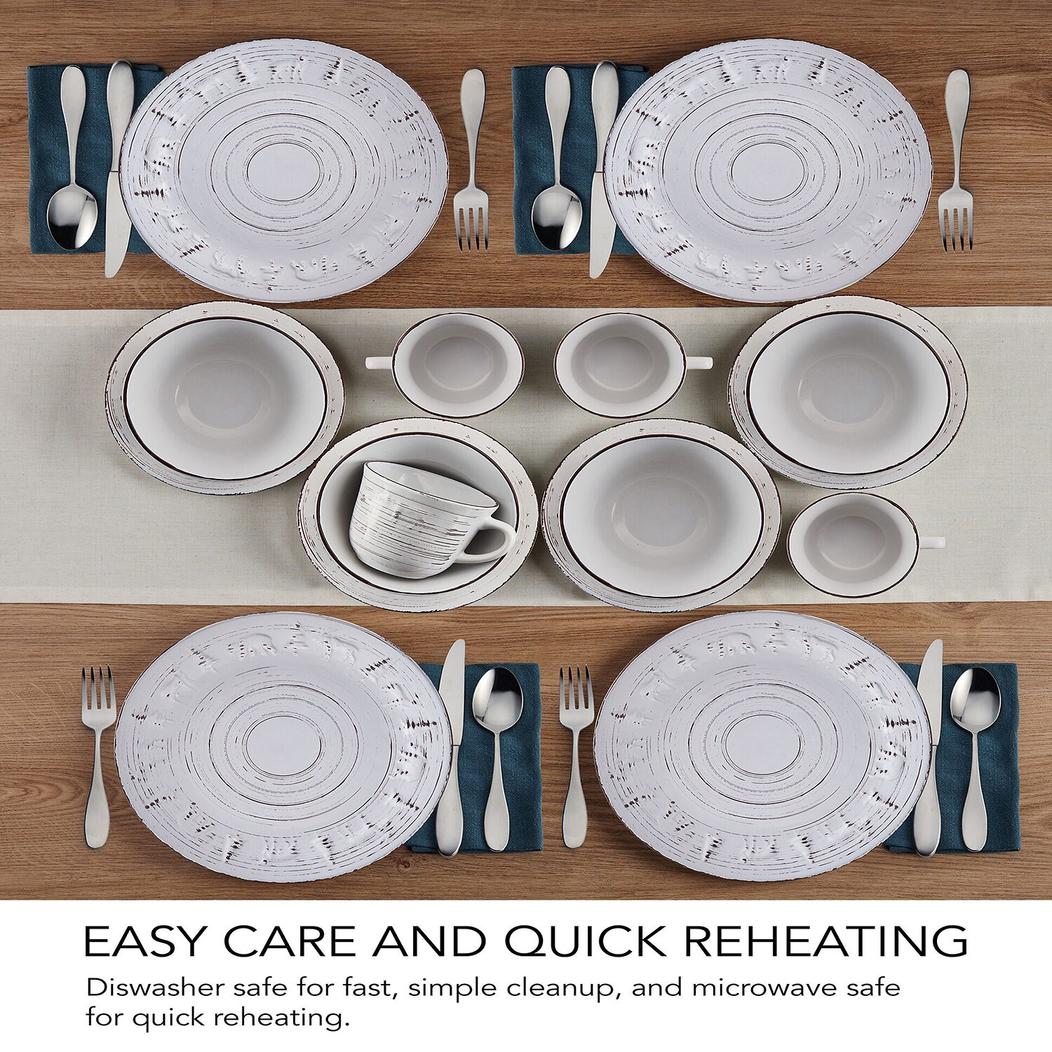 Pfaltzgraff Trellis Lodge, White 16-pc. Stoneware Dinnerware Set