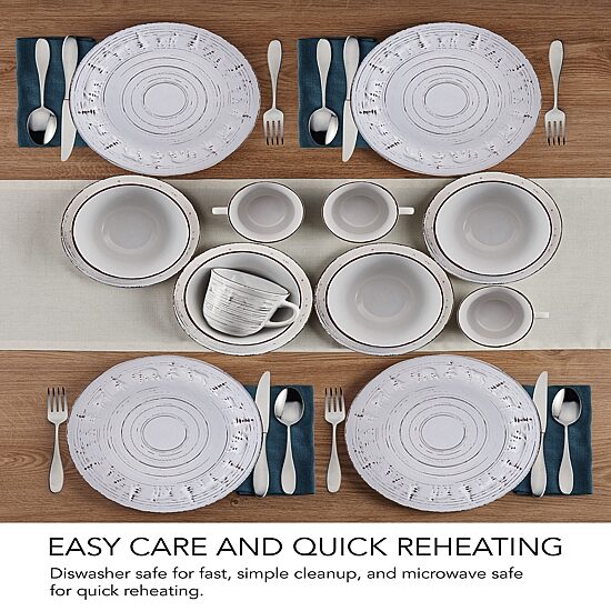 Pfaltzgraff Trellis Lodge, White 16-pc. Stoneware Dinnerware Set