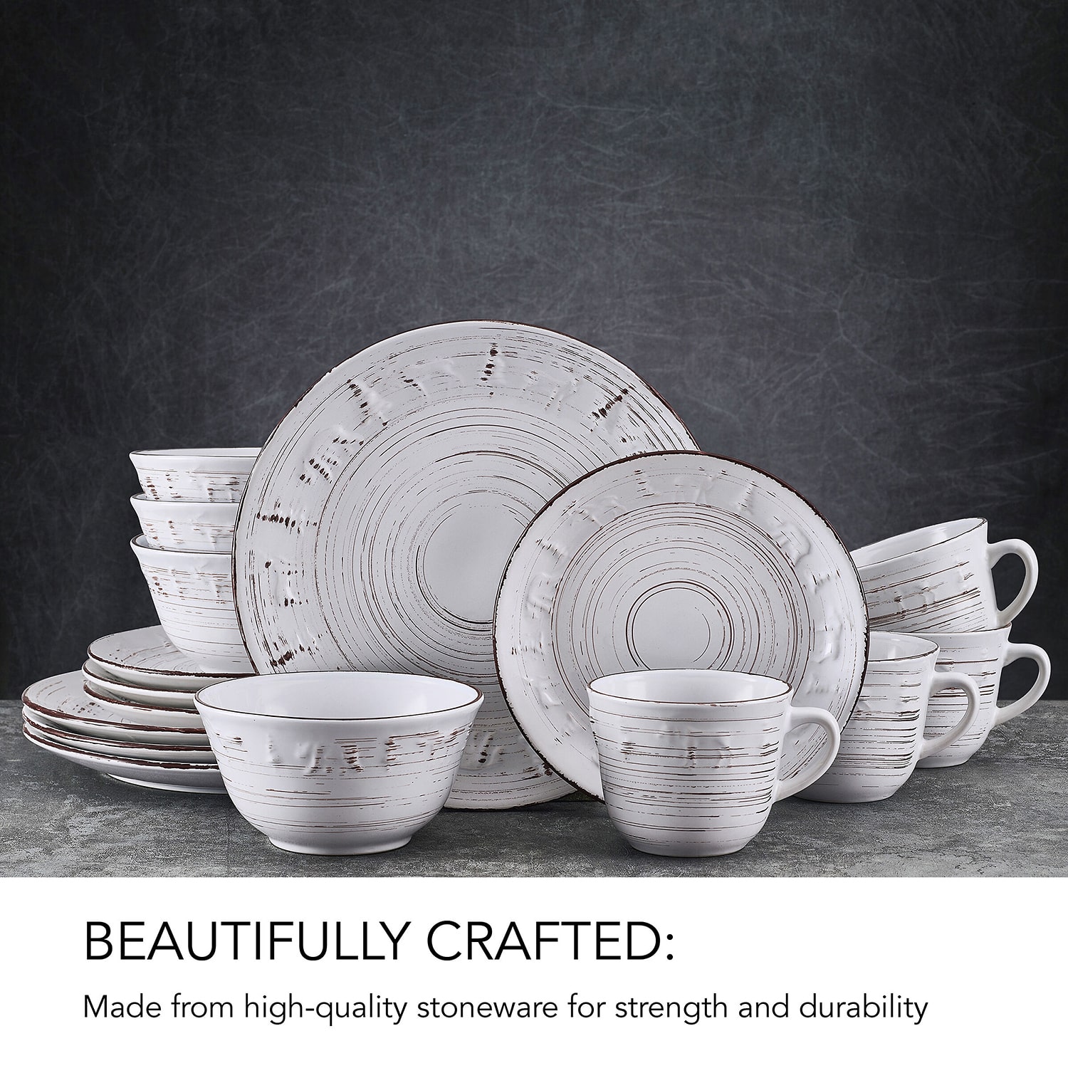Pfaltzgraff Trellis Lodge, White 16-pc. Stoneware Dinnerware Set