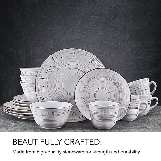 Pfaltzgraff Trellis Lodge, White 16-pc. Stoneware Dinnerware Set