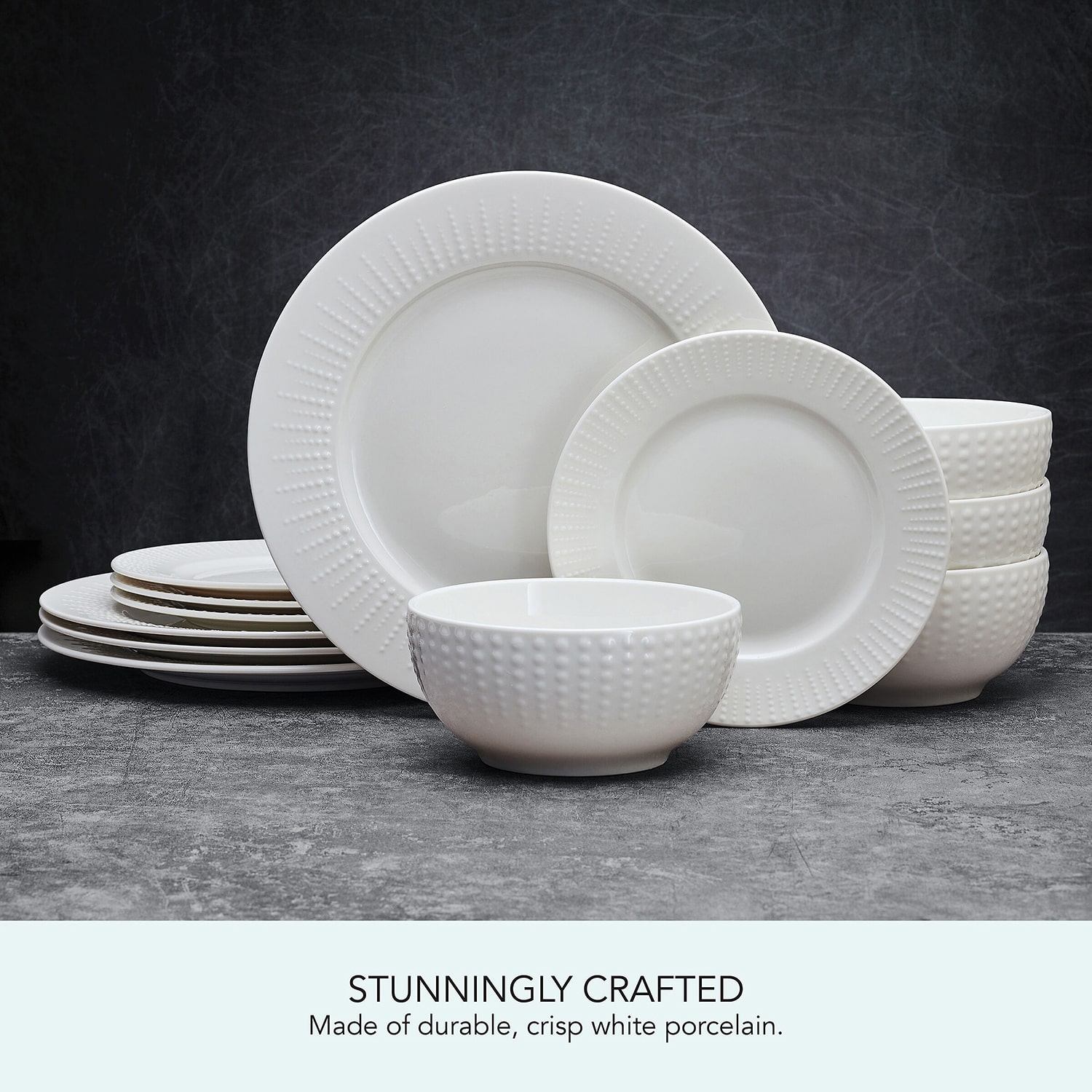 Pfaltzgraff Cassie, White 12-pc. Porcelain Dinnerware Set
