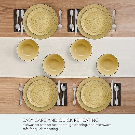 Pfaltzgraff Trellis, Yellow 12-pc. Stoneware Dinnerware Set