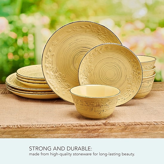 Pfaltzgraff Trellis, Yellow 12-pc. Stoneware Dinnerware Set