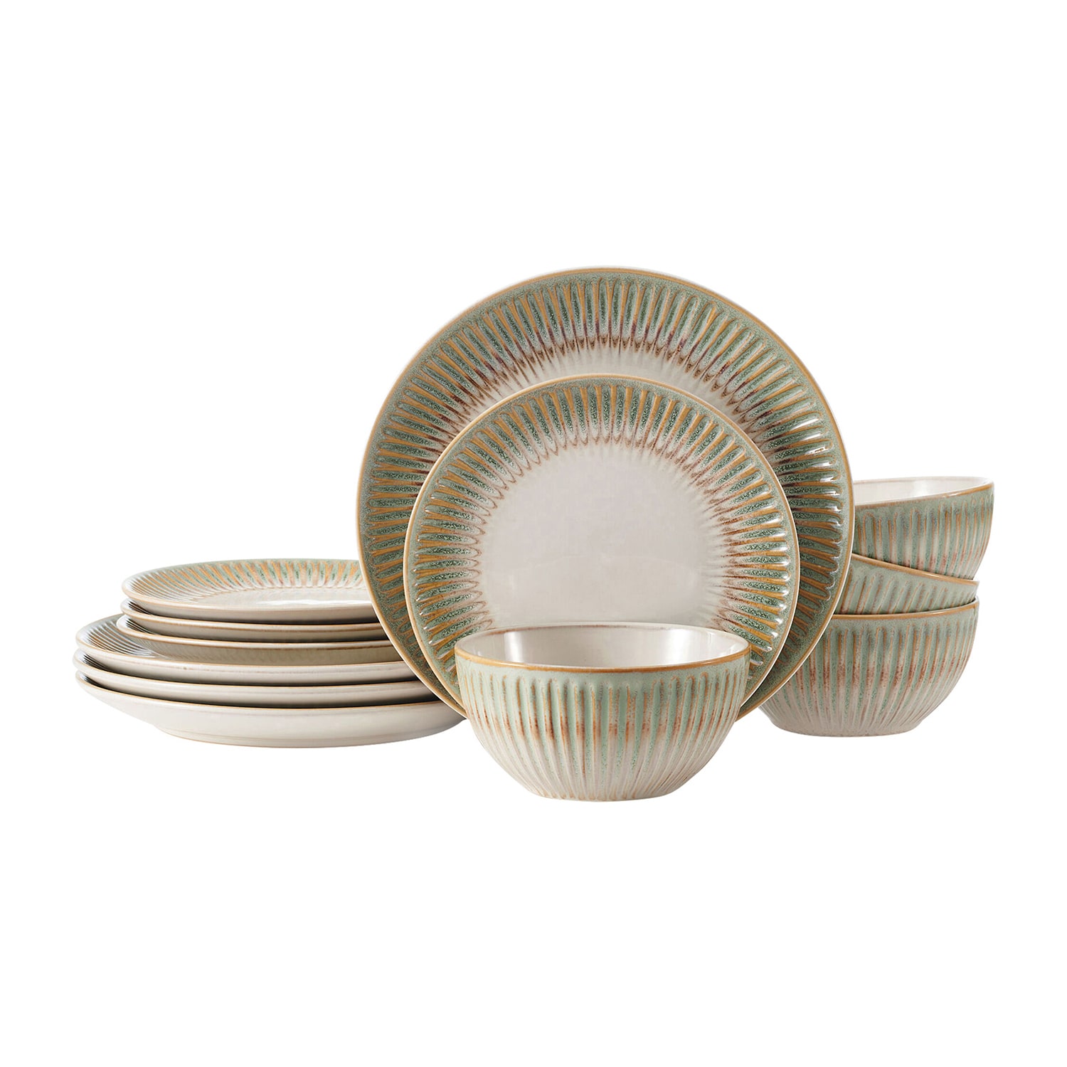 Pfaltzgraff Hensly, Green 12-pc. Stoneware Dinnerware Set