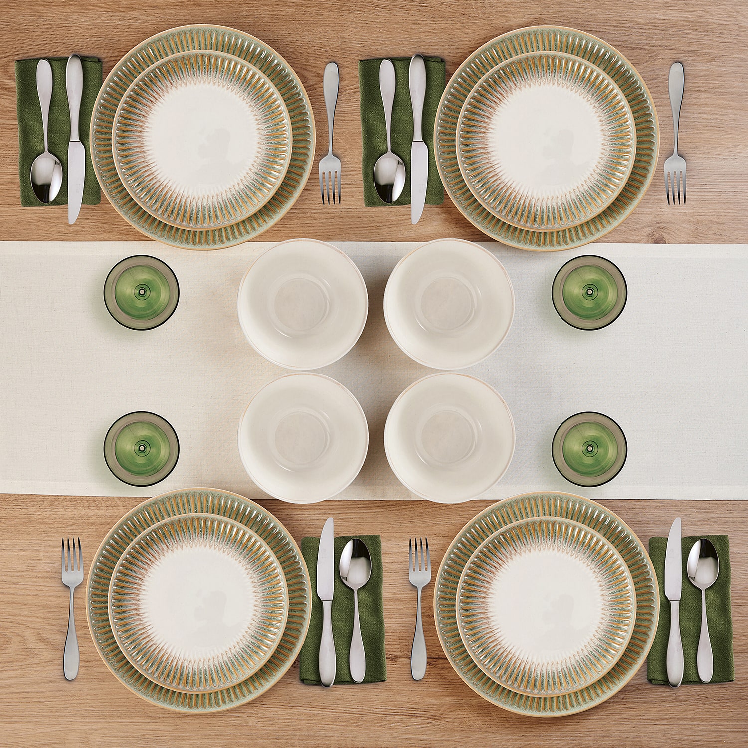 Pfaltzgraff Hensly, Green 12-pc. Stoneware Dinnerware Set