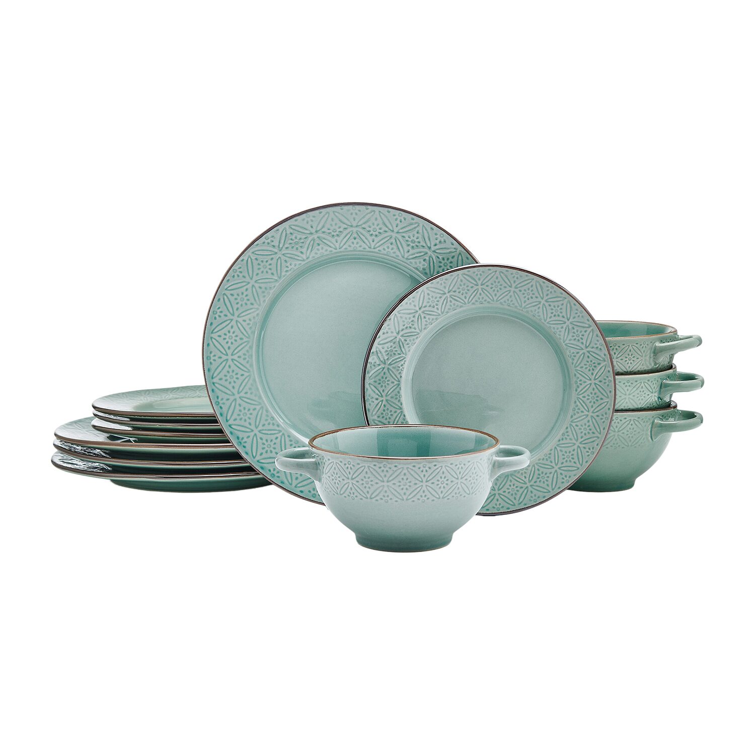 Pfaltzgraff Kori,Sage 12-pc. Stoneware Dinnerware Set