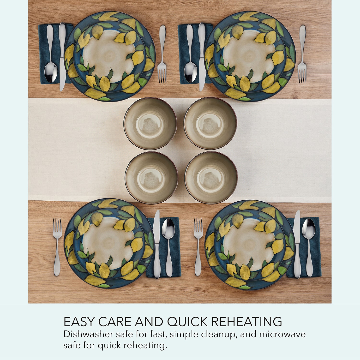 Pfaltzgraff Painted Lemons, Beige/Multi 12-pc. Stoneware Dinnerware Set