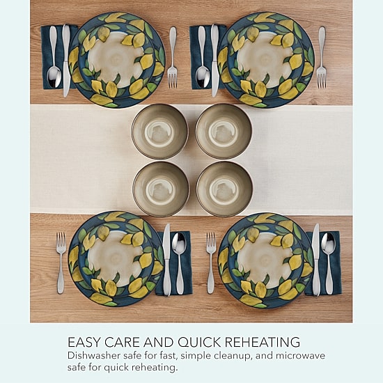 Pfaltzgraff Painted Lemons, Beige/Multi 12-pc. Stoneware Dinnerware Set