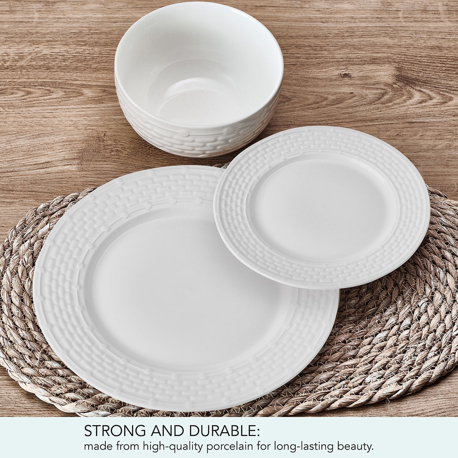 Pfaltzgraff Sonya, White 24-pc. Porcelain Dinnerware Set