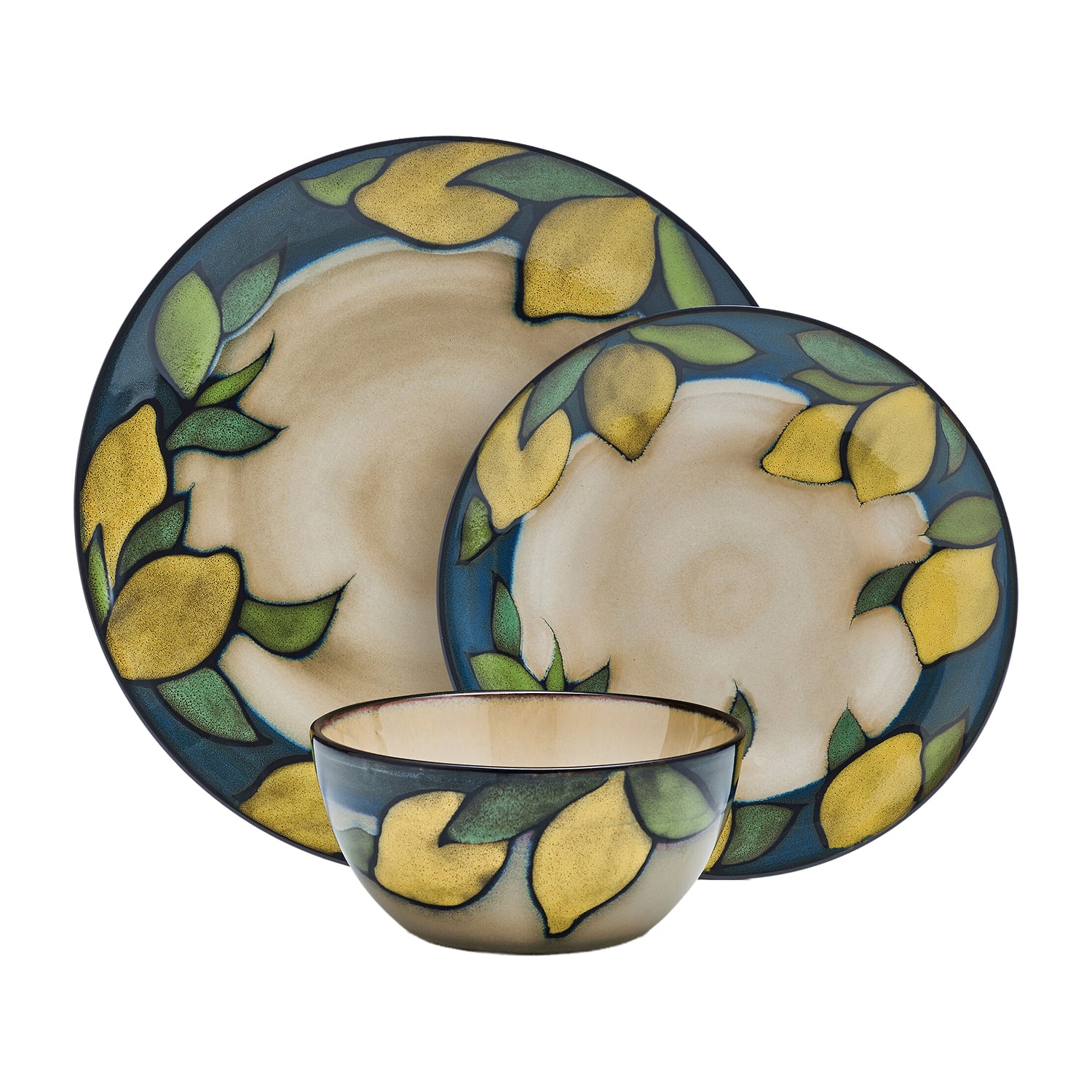 Pfaltzgraff Painted Lemons, Beige/Multi 12-pc. Stoneware Dinnerware Set