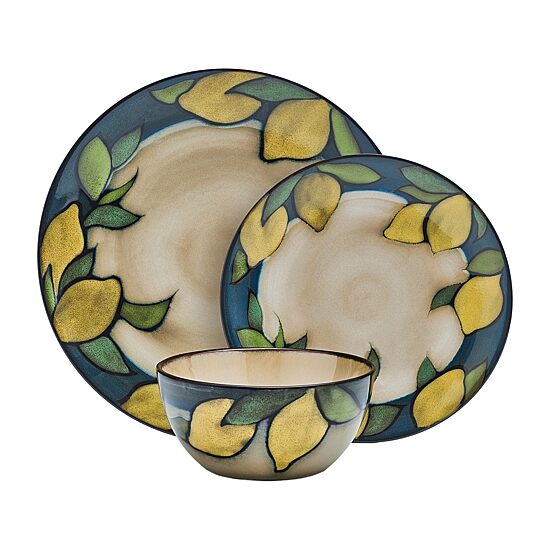Pfaltzgraff Painted Lemons, Beige/Multi 12-pc. Stoneware Dinnerware Set