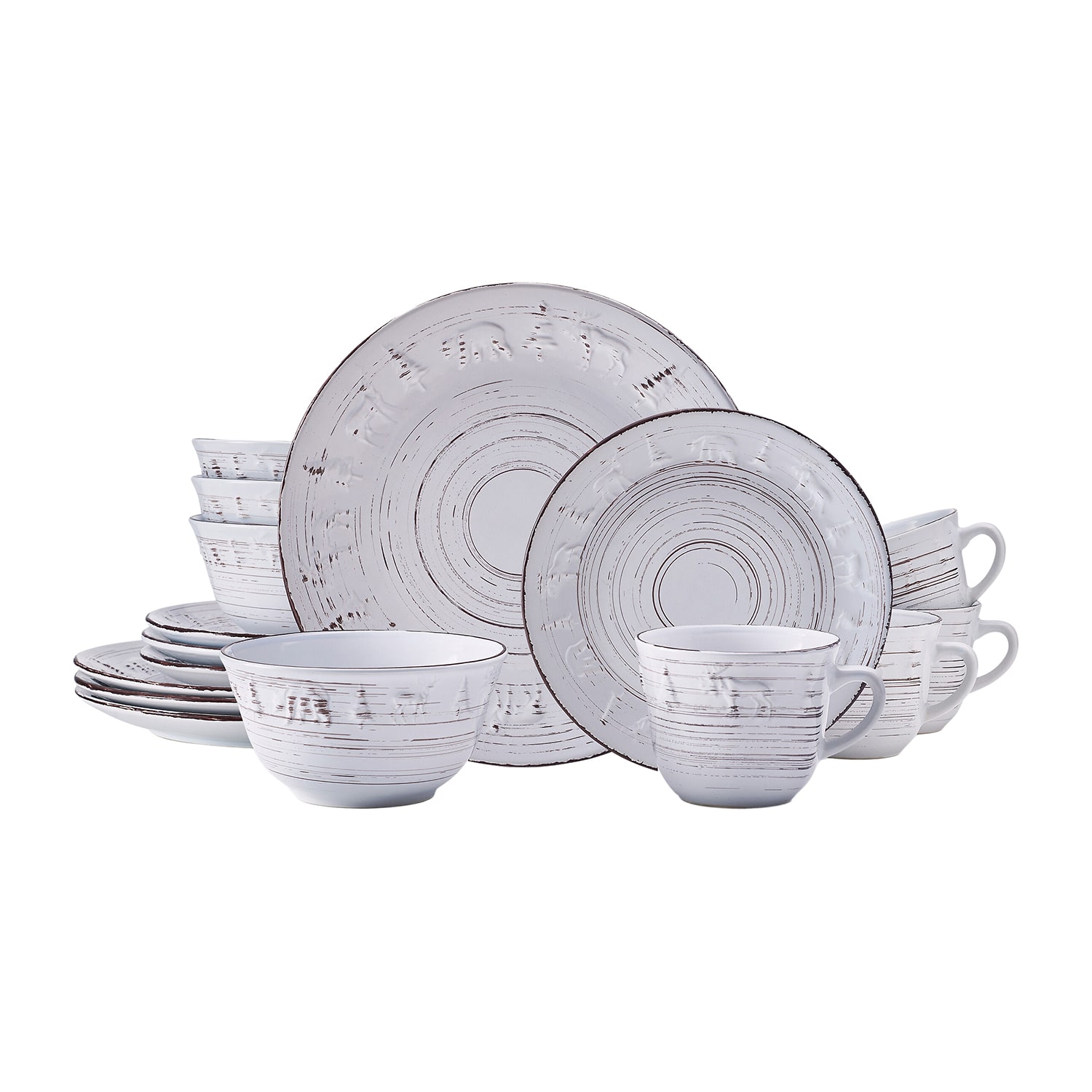 Pfaltzgraff Trellis Lodge, White 16-pc. Stoneware Dinnerware Set
